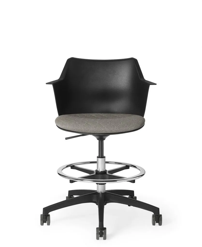 a black with grey modern office chair