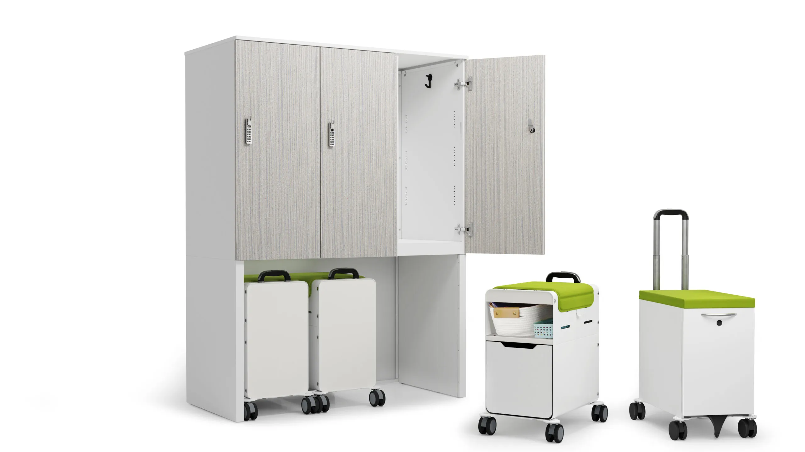 metallic with lockers