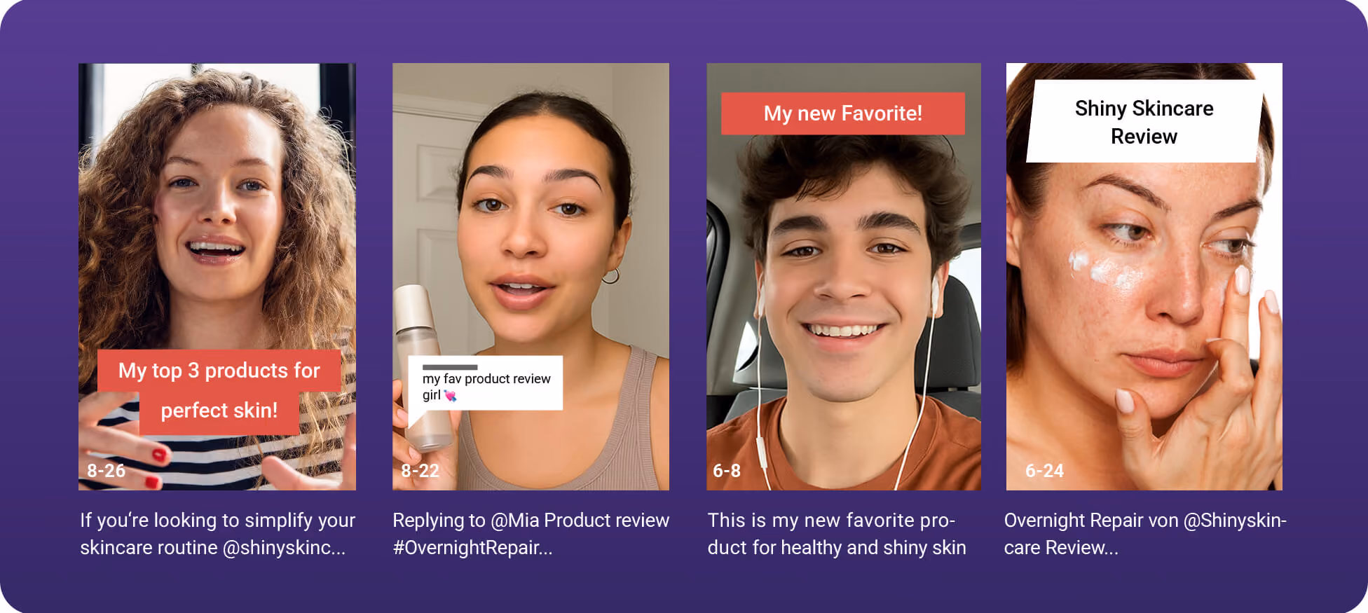 Beispiele für UGC Creator auf TikTok