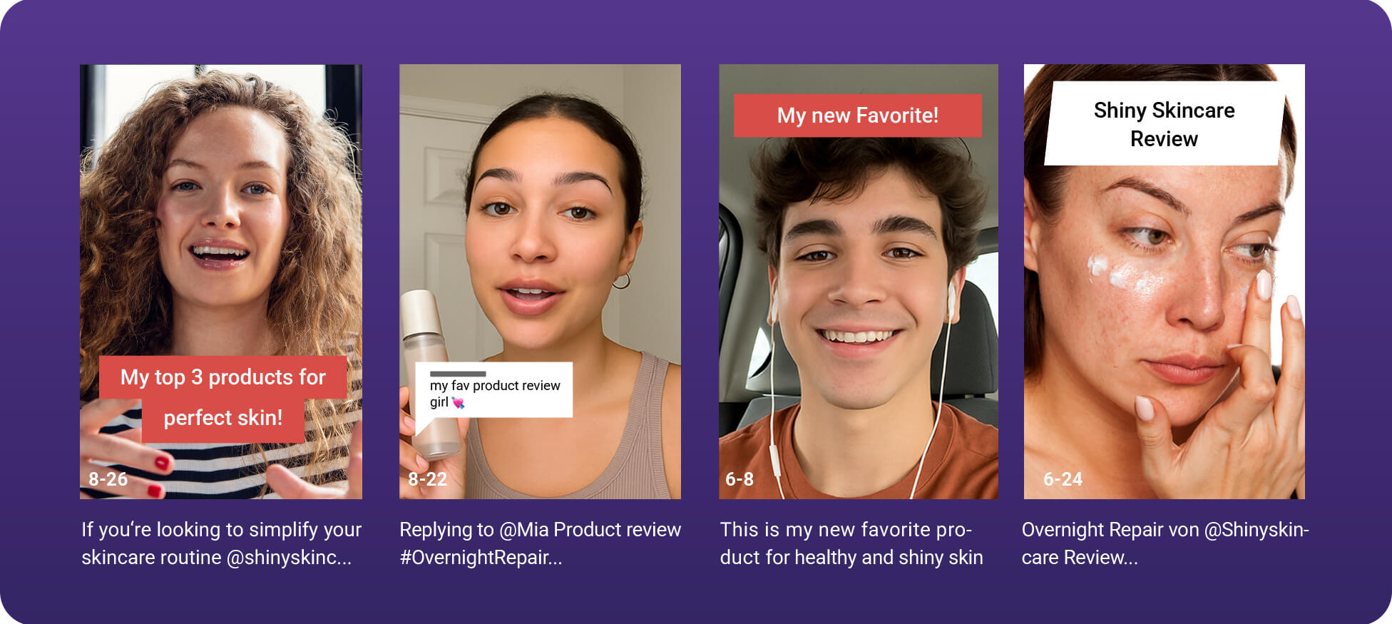 Beispiele für UGC Creator auf TikTok