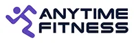 ANYTIME FITNESS logo with a purple running figure icon.