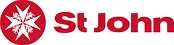 St John logo with a white Maltese cross inside a red oval.