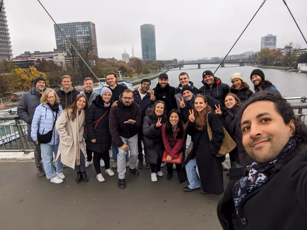 Team members participating in outdoor activities, including group events and team runs.