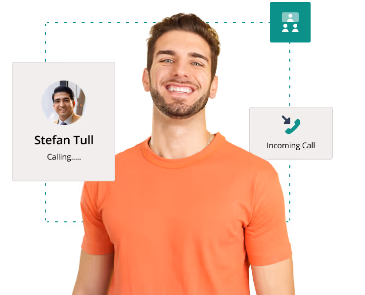 Product tile with a smiling man representing ECHO digital tenant communication.