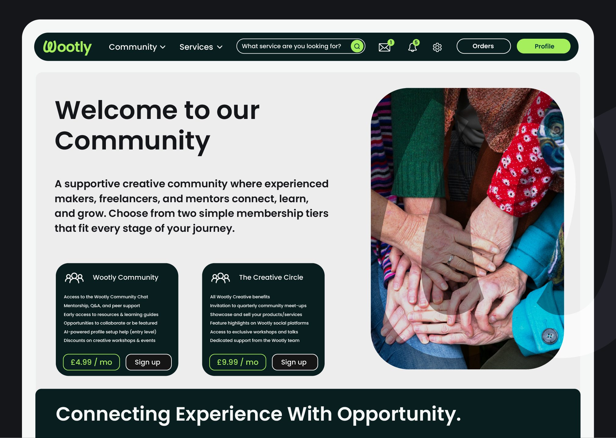 Wootly Platform Web Design