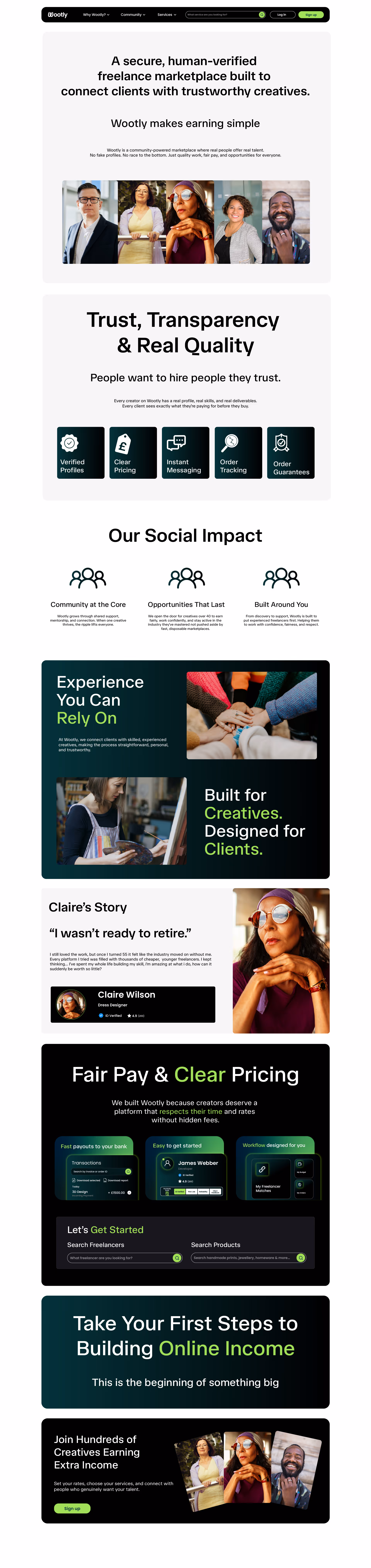 Wootly Web Platform Mockup