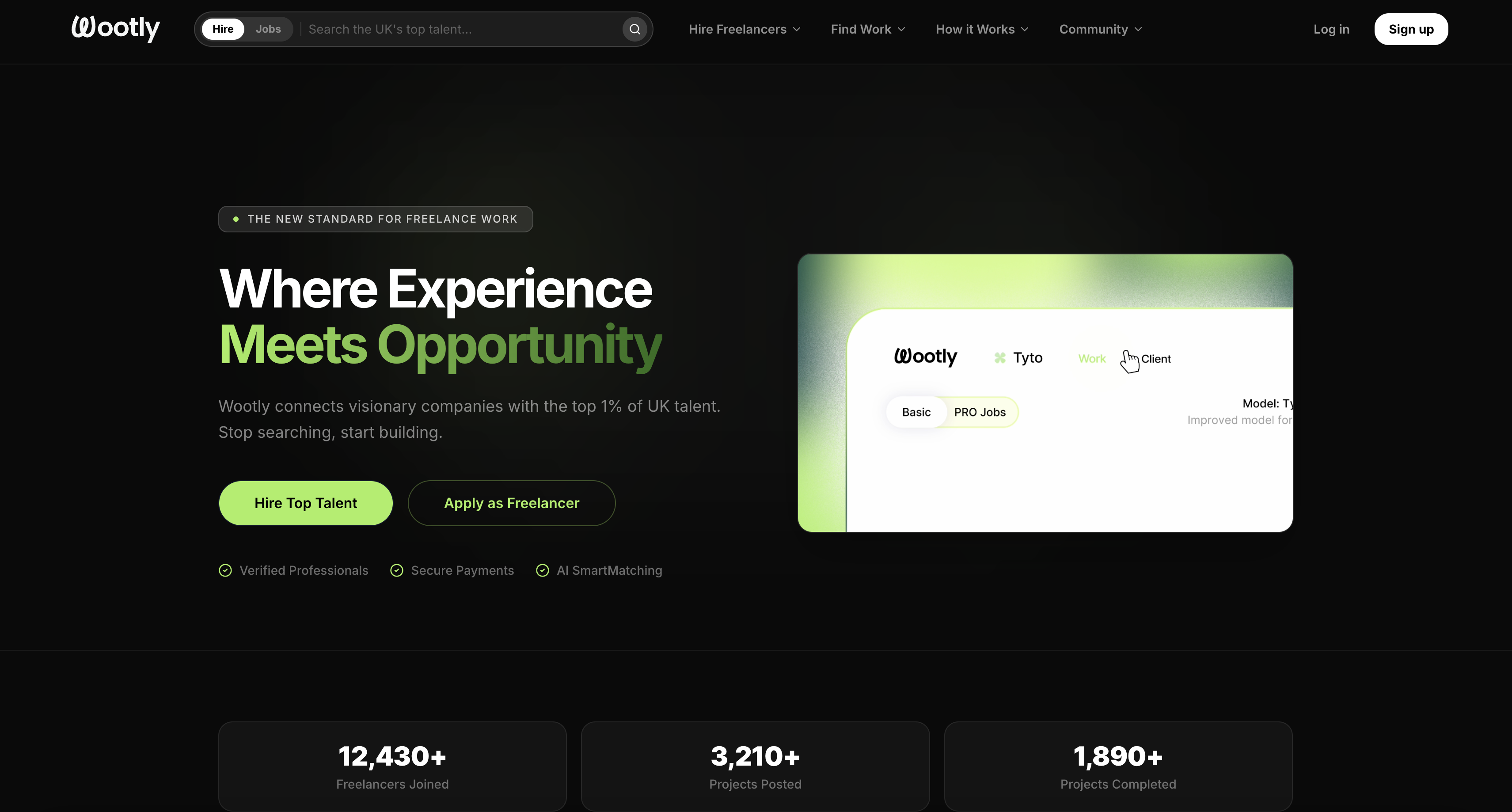 Wootly Homepage Mockup