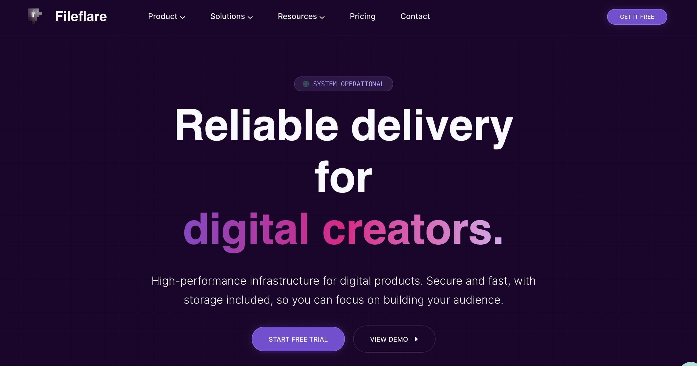 screenshot of fileflare