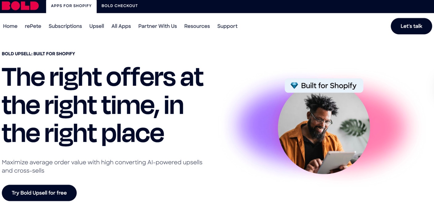 Screenshot of Bold Upsell