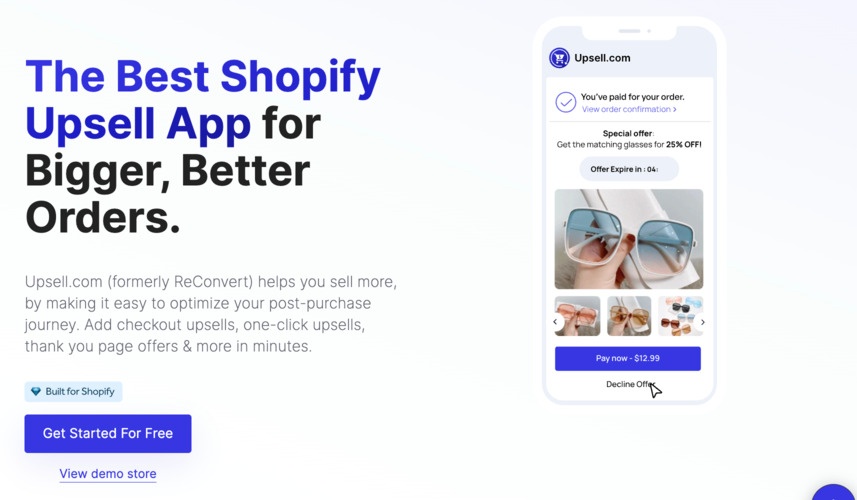 Screenshot of Upsell