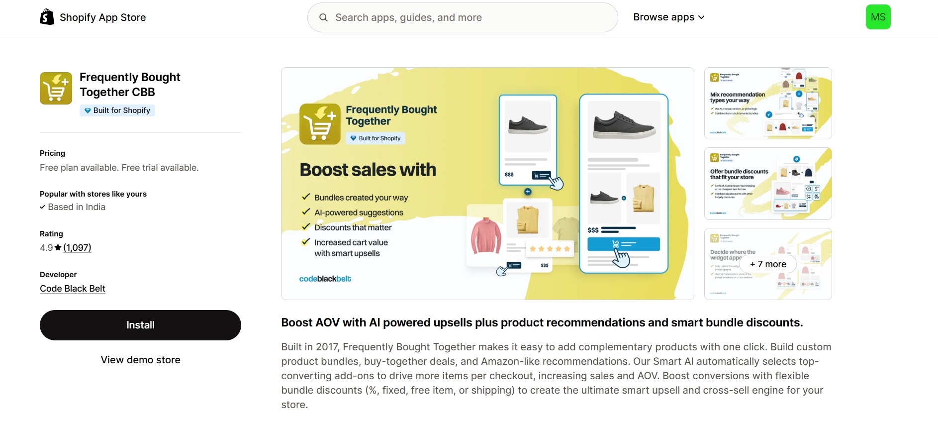 Frequently Bought Together AI bundle recommendations for Shopify