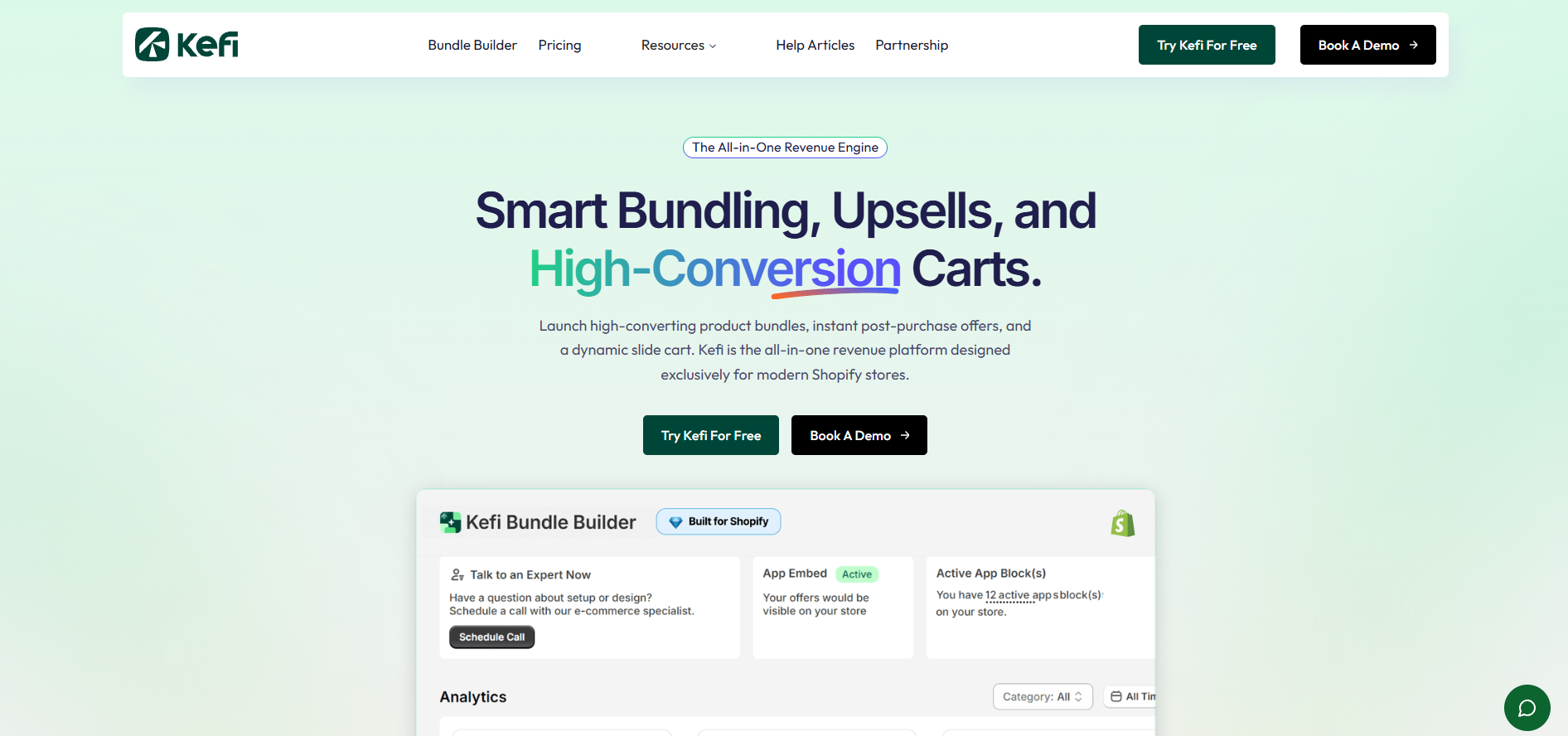 Kefi Commerce dashboard for managing Shopify referral programs, loyalty rewards, promotions, and customer retention campaigns