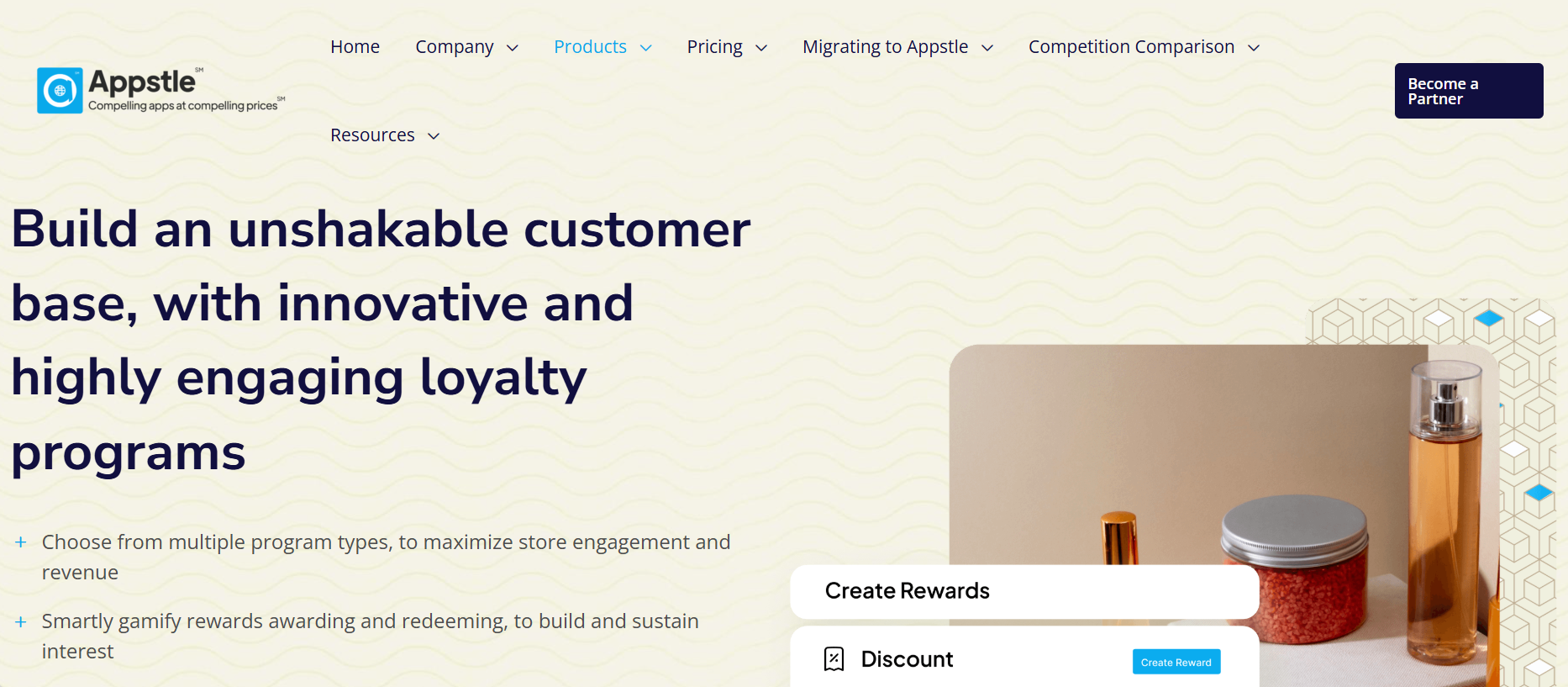 Screenshot of homepage of Appstle Loyalty.