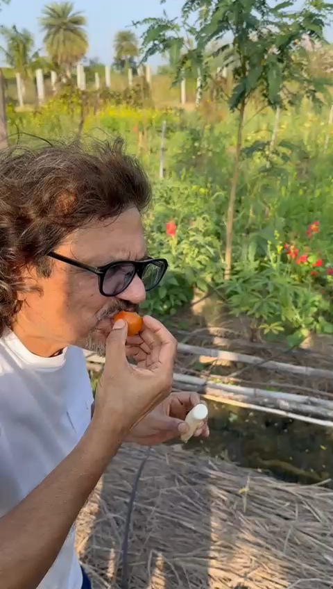 Eating fresh food at Anantgram