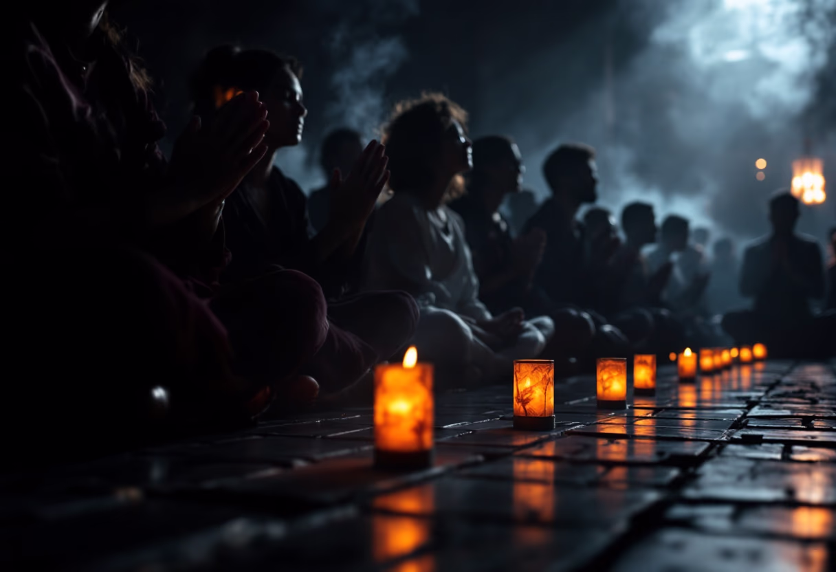 image of community gathering (for a buddhist monasteries & temple)