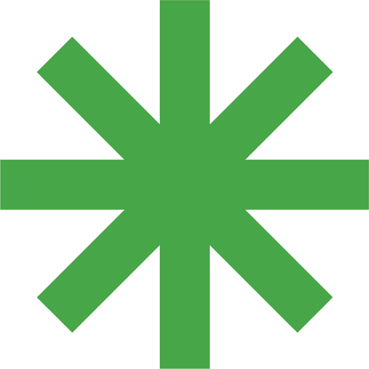 Red asterisk symbol on a black background.