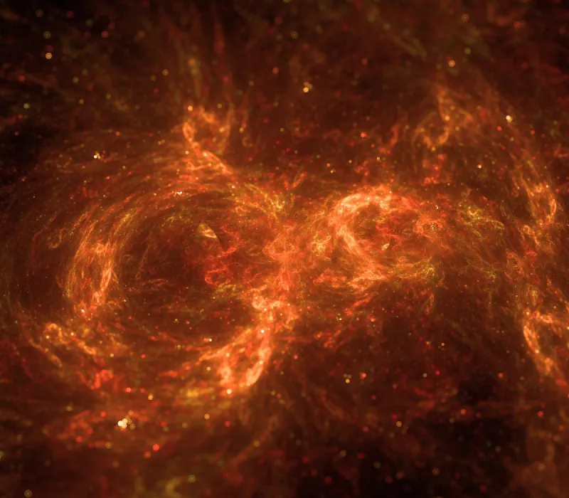 Glowing fiery orange and red swirling ethereal pattern resembling cosmic or nebula-like energy.