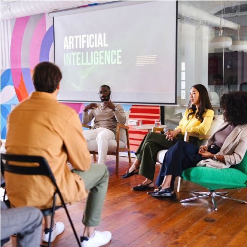 Abstract swirling pattern of orange, white, and dark colors creating a fluid, smoke-like effect.