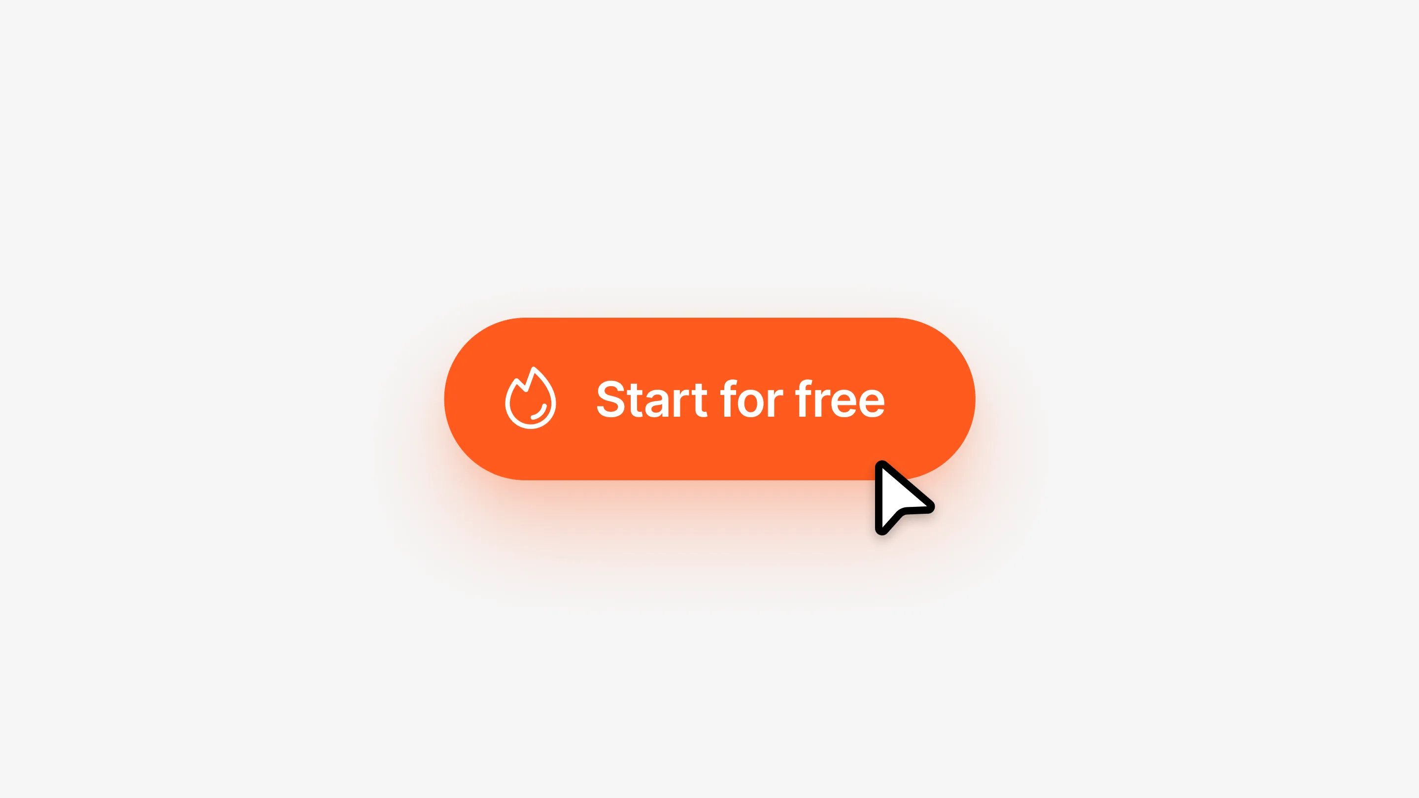 Bouton CTA orange arrondi avec l’inscription “Start for free”, optimisé pour inciter à l’inscription gratuite.