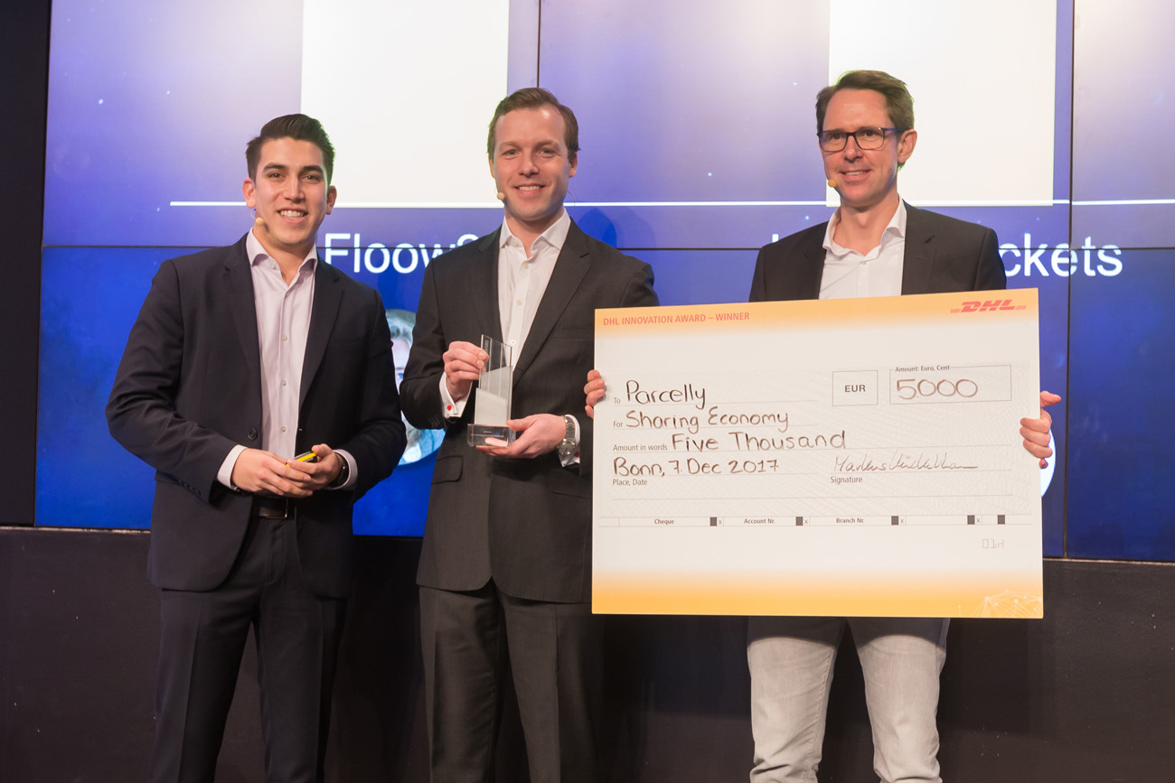 Parcelly Winner DHL Sharing Economy Challenge Innovation Day Sebastian Steinhauser 2017 Stage