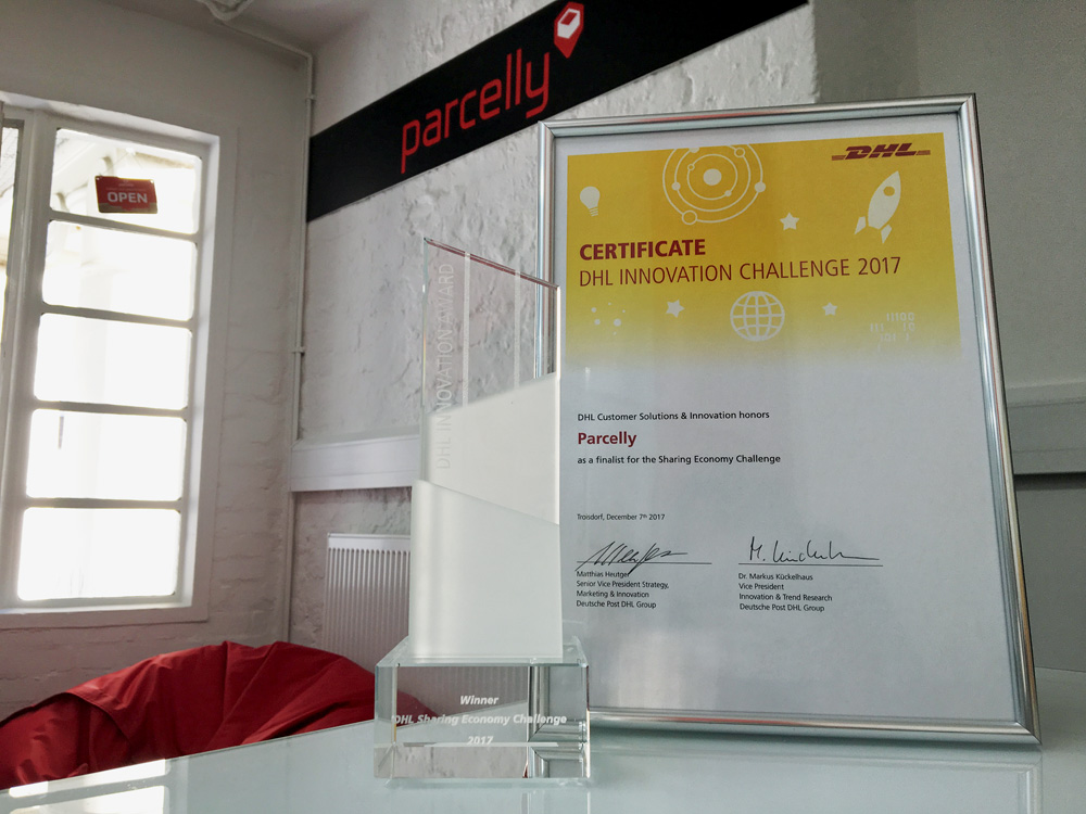 Parcelly Winner DHL Sharing Economy Challenge 2017 Award