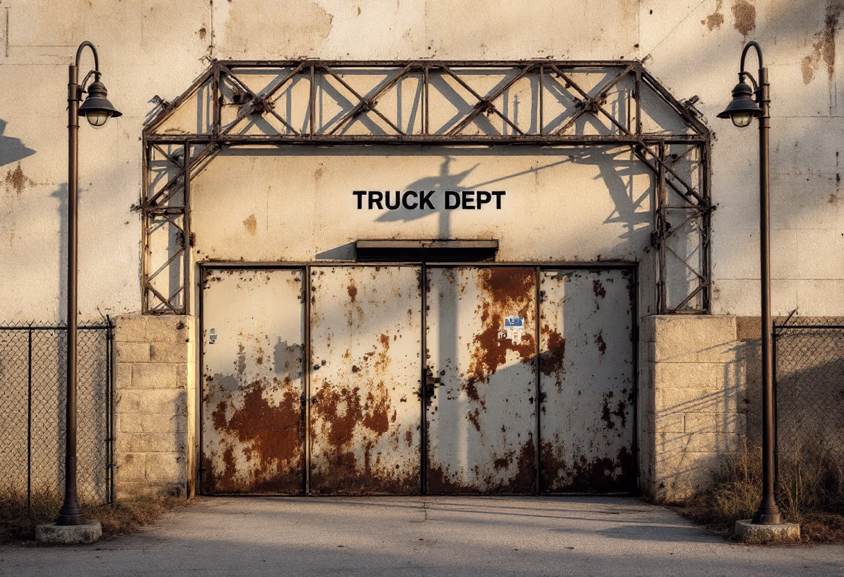 [background image] image of truck depot (for a trucking company)