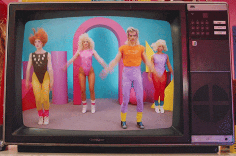 Animal Crackers fitness 80s 1980s work out GIF