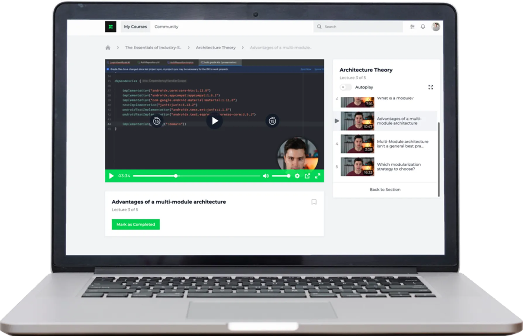 Laptop and three smartphones displaying the Chirp chat app with group conversations and a login screen.