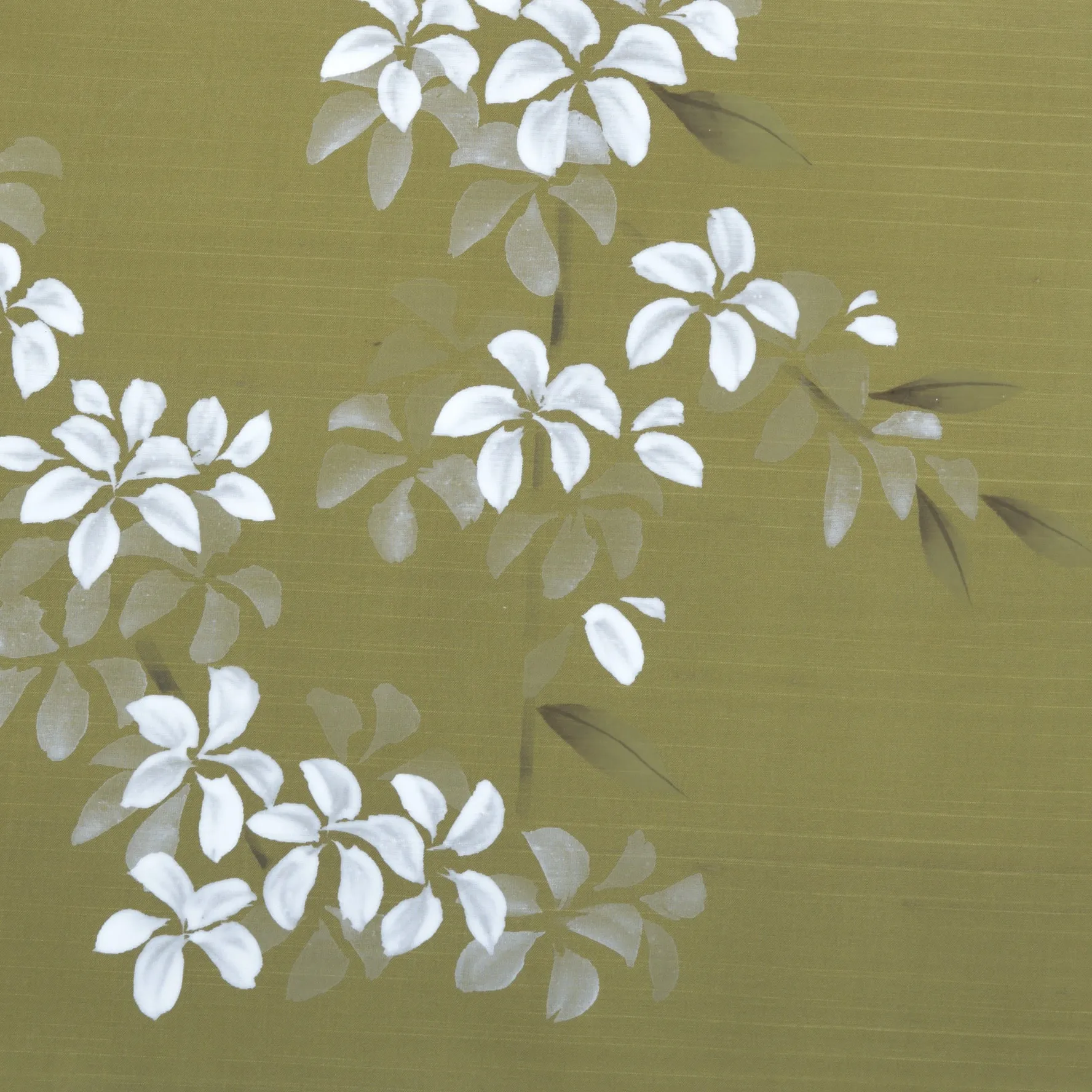 Blossom Canopy Chinoiserie hand-painted wallcovering in Pear — cascading cherry blossoms in fresh pear-green tones by Stang Design.
