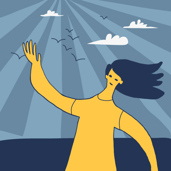 A girl in the open air