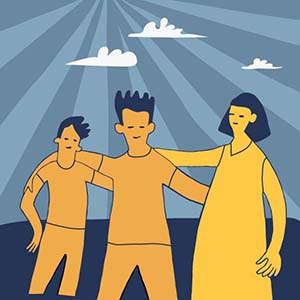 Three people together