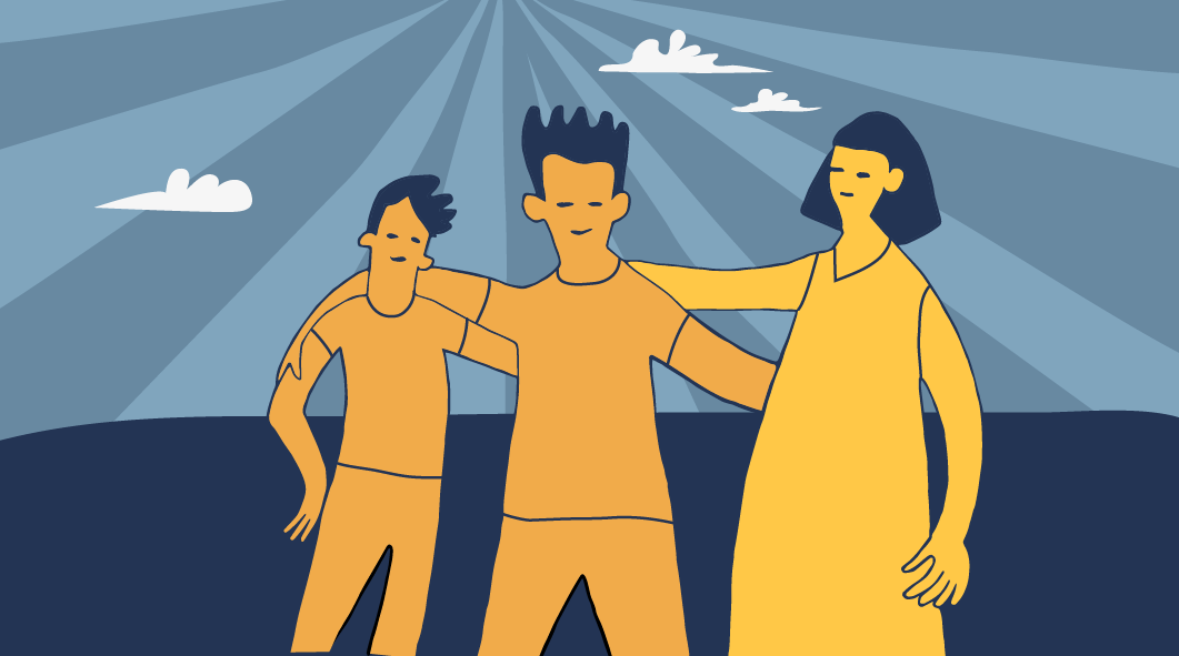 Three people together