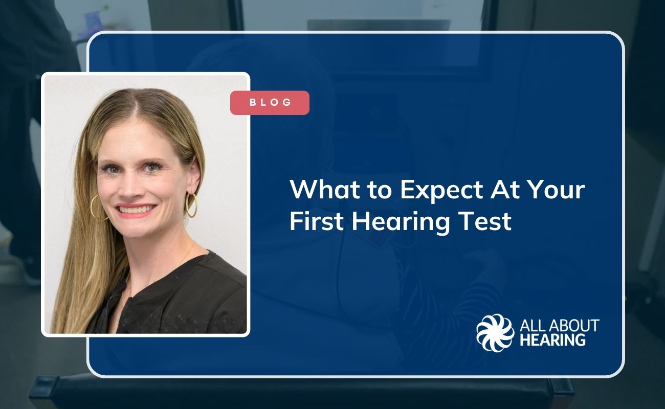 A comprehensive first hearing test takes 45-60 minutes and includes case history review, ear examination, pure-tone audiometry, speech-in-noise testing, and results explanation.