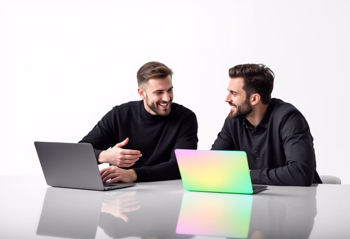 image of founders with a shared moment (for a edtech)