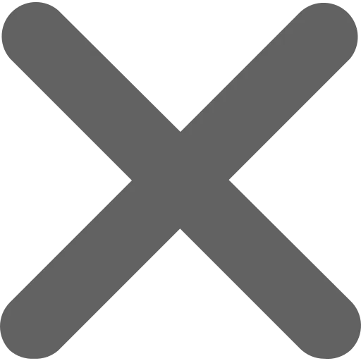 X gris croisé sur fond sombre, icône minimaliste