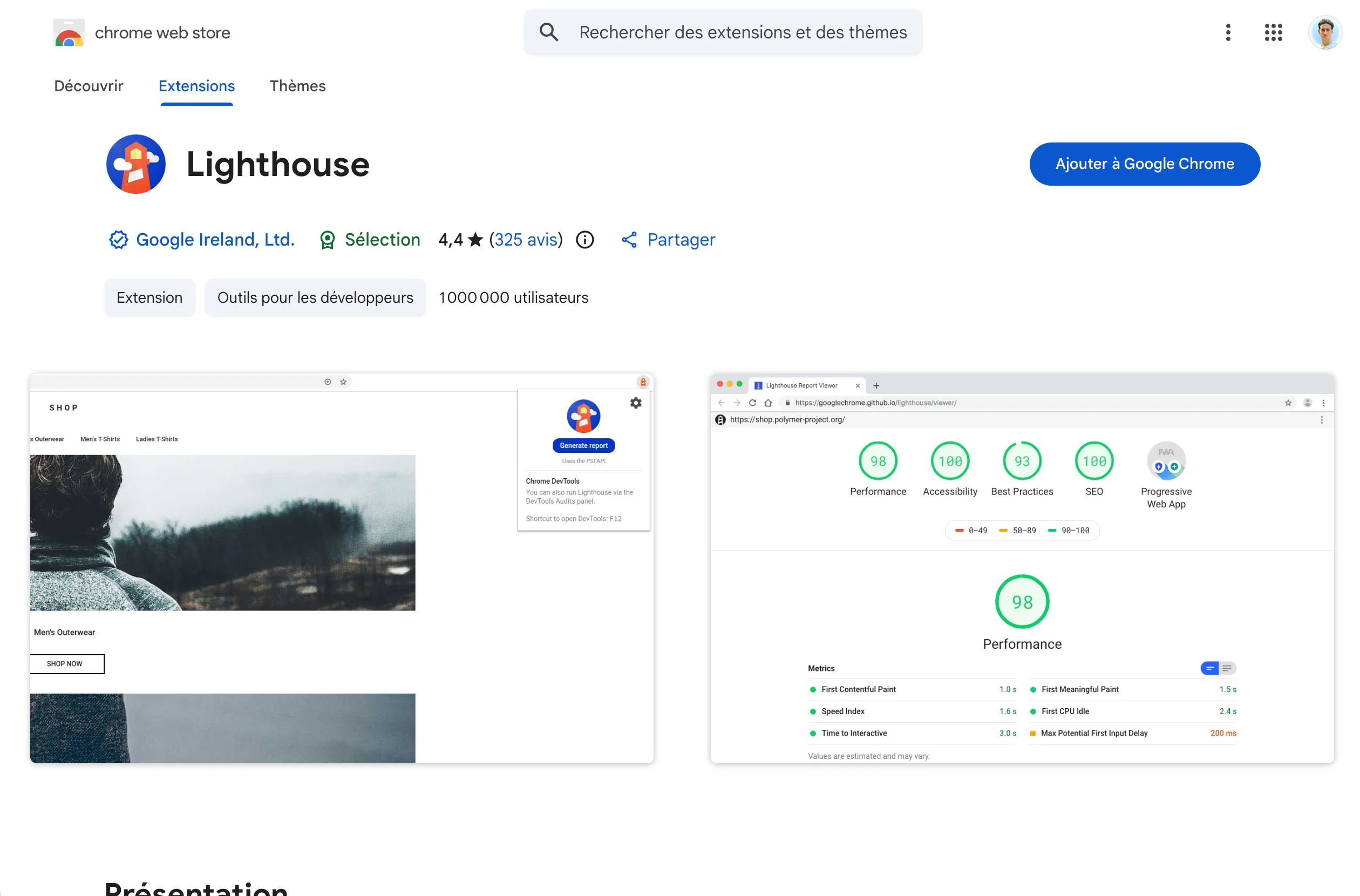 seo extension Lighthouse