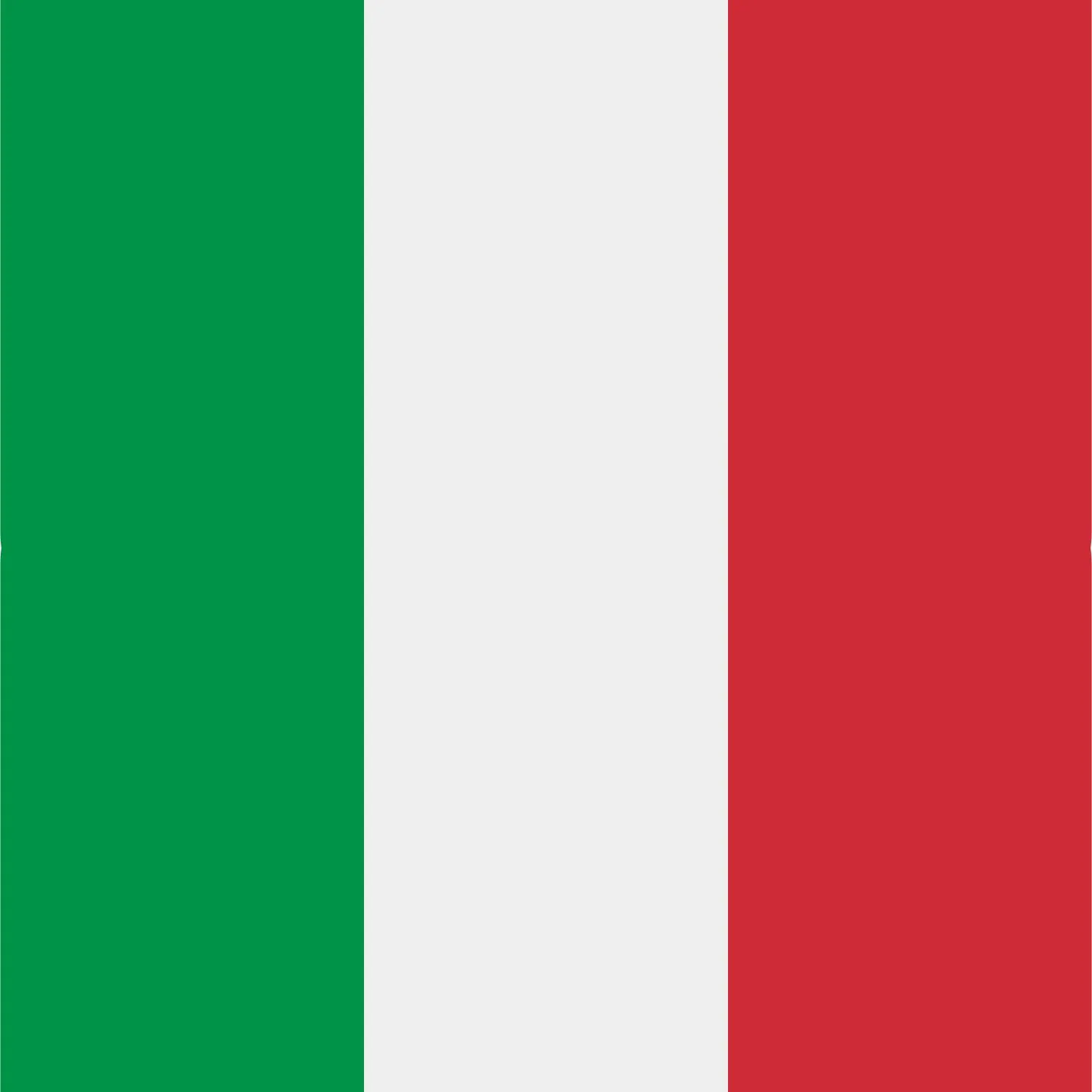 Vertical tricolor flag of Italy with green, white, and red stripes.