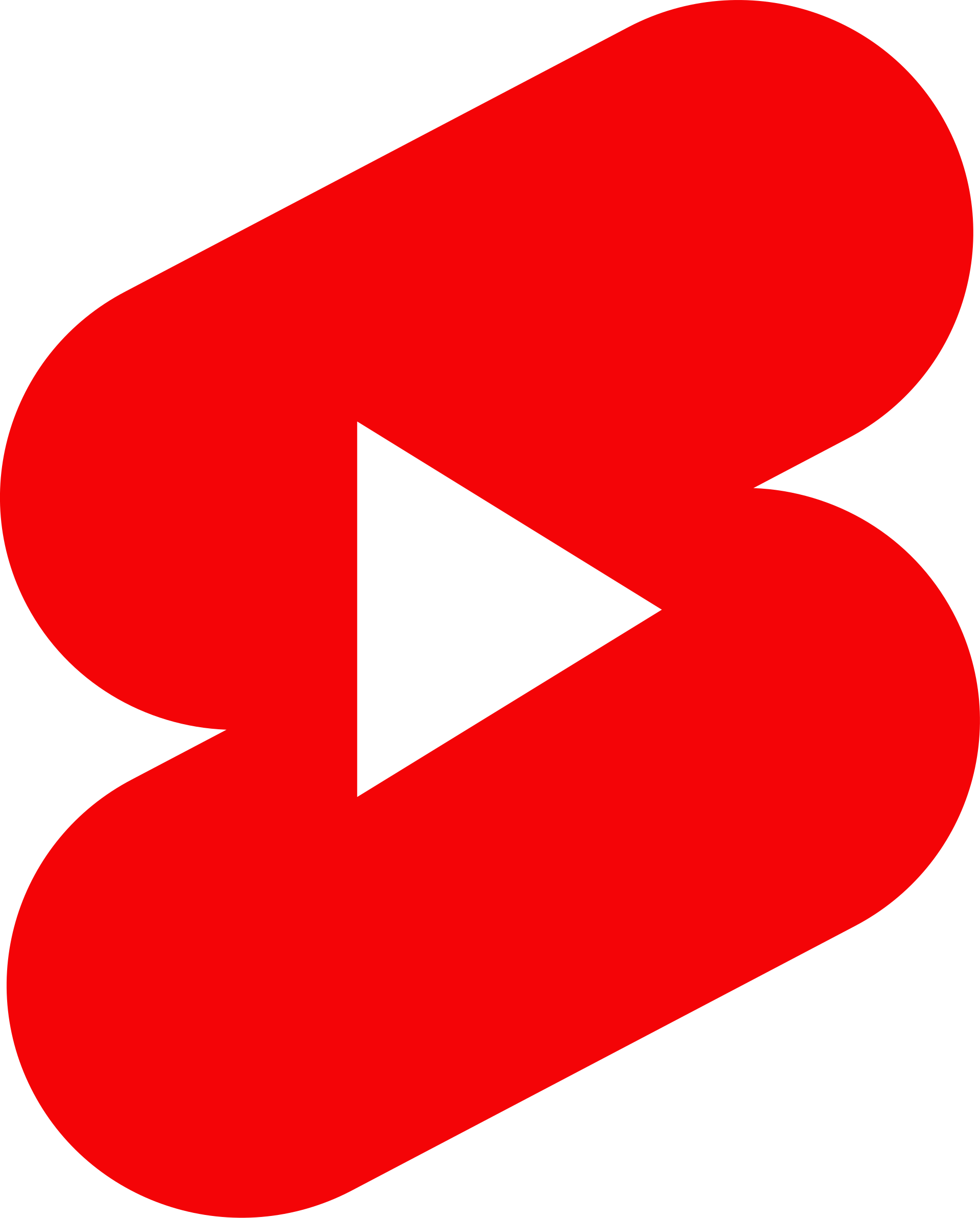 Red YouTube Shorts logo shaped like a stylized letter S with a white play button in the center.