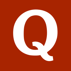 White letter Q on a solid red square background.