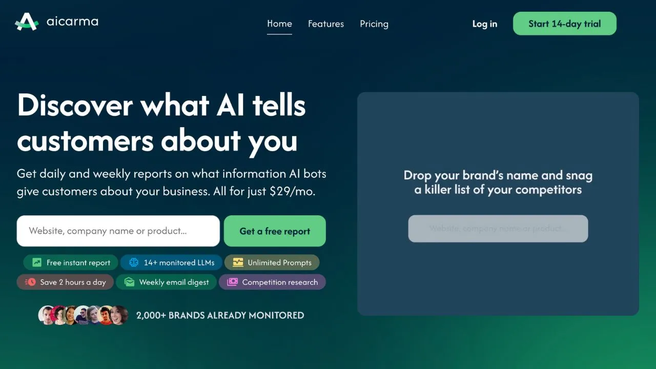AICarma AI mention-tracking software