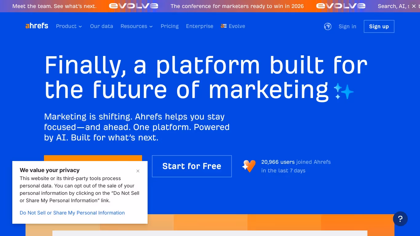 Ahrefs' website