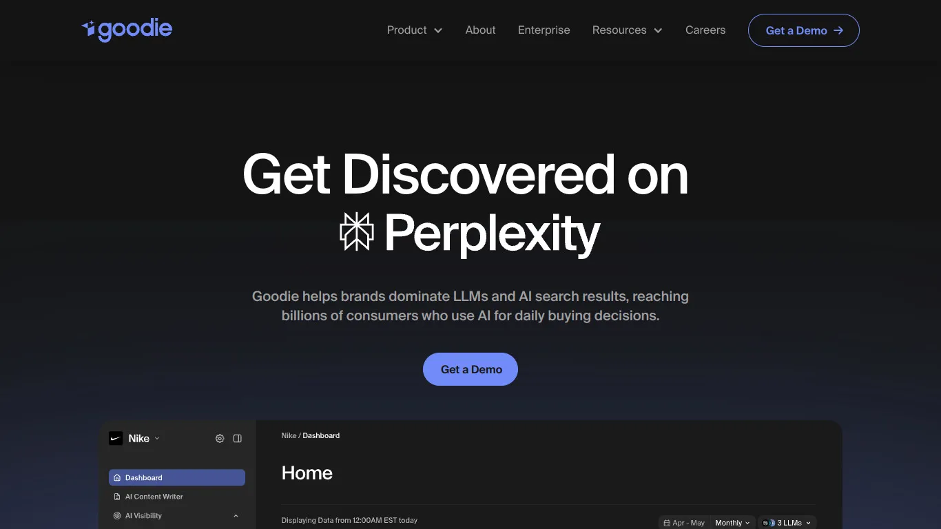 Goodie AI software website