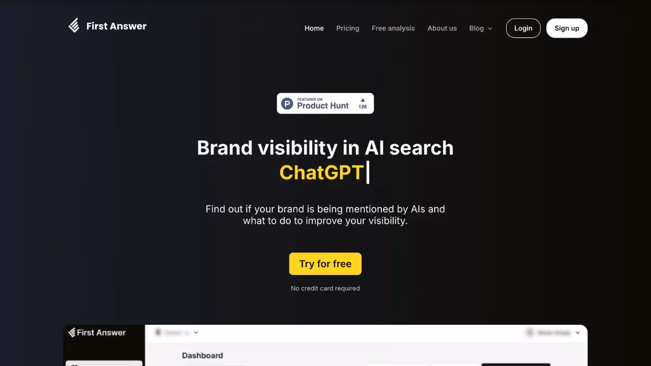FirstAnswer software for AI mention tracking