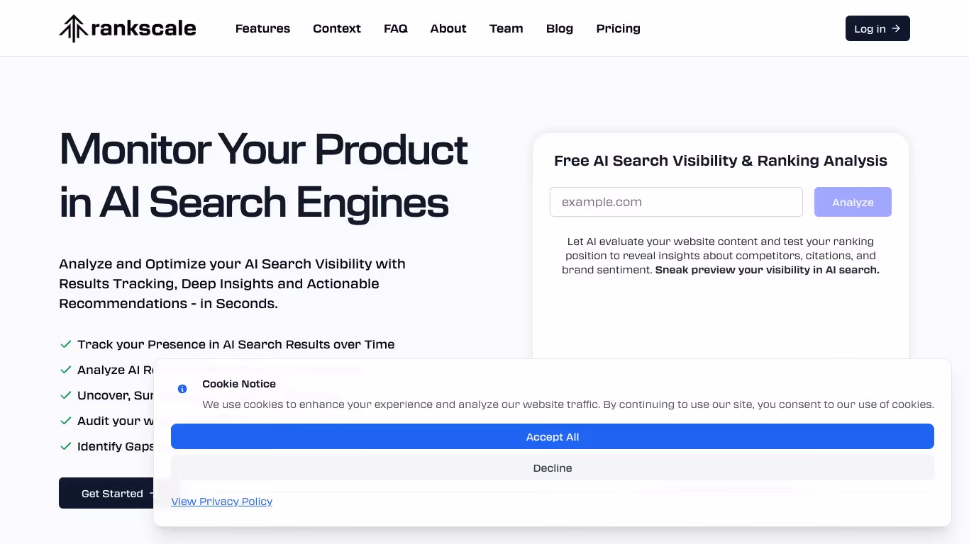 Sitio web del software Rankscale