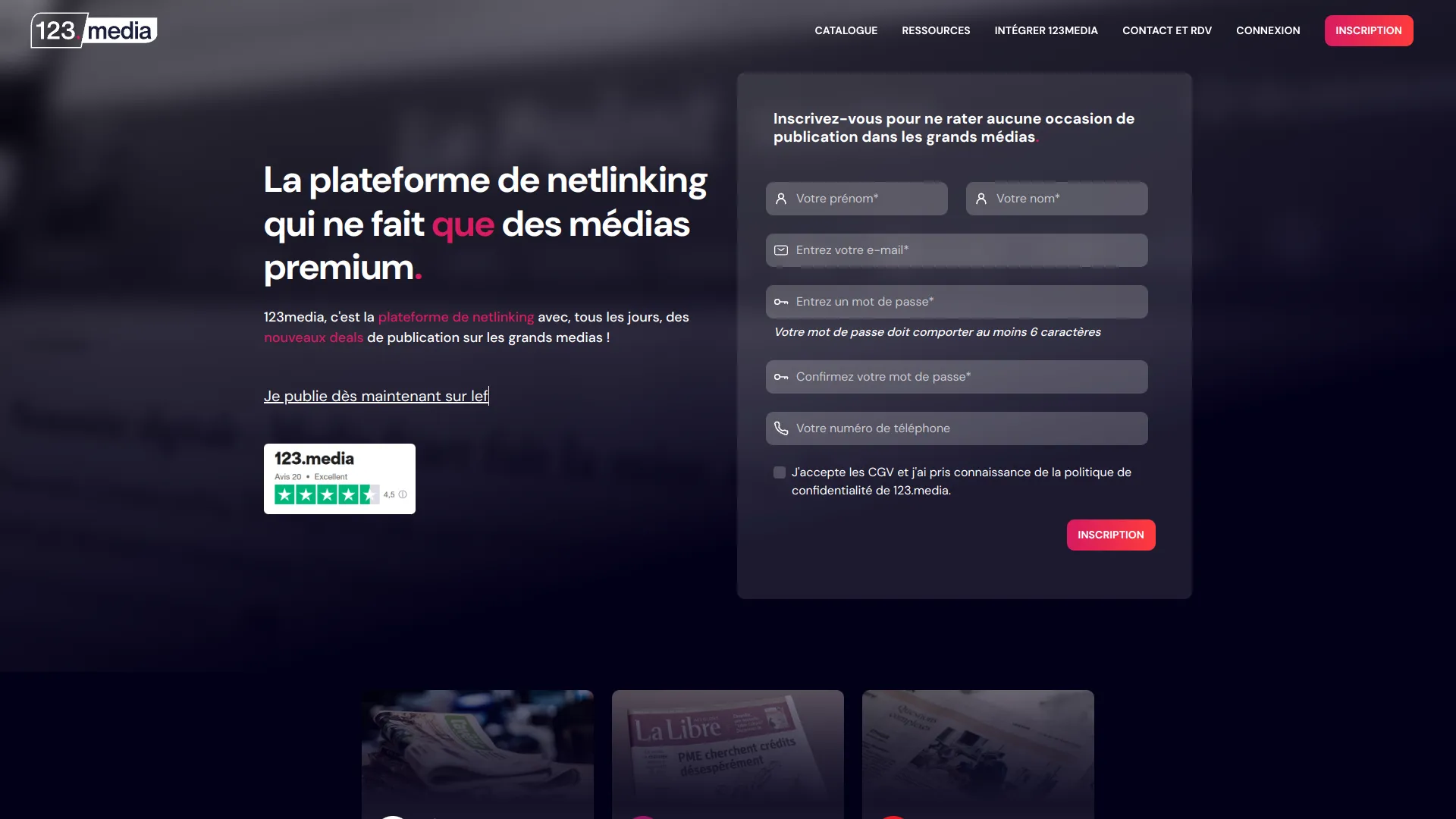 123Media plateforme de netlinking