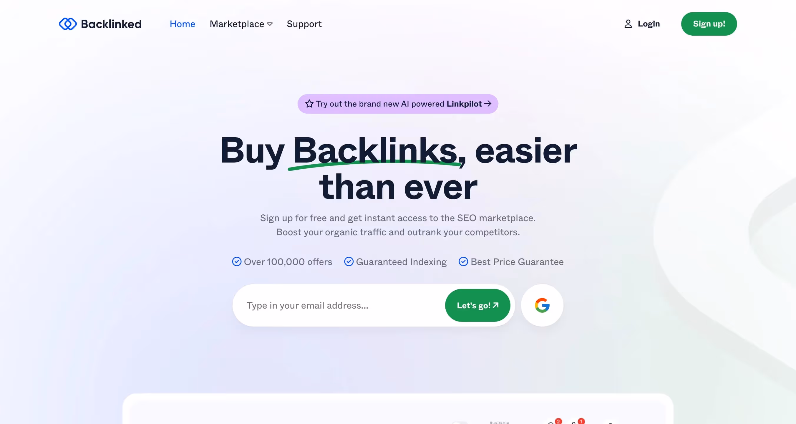 Backlinked link building platform