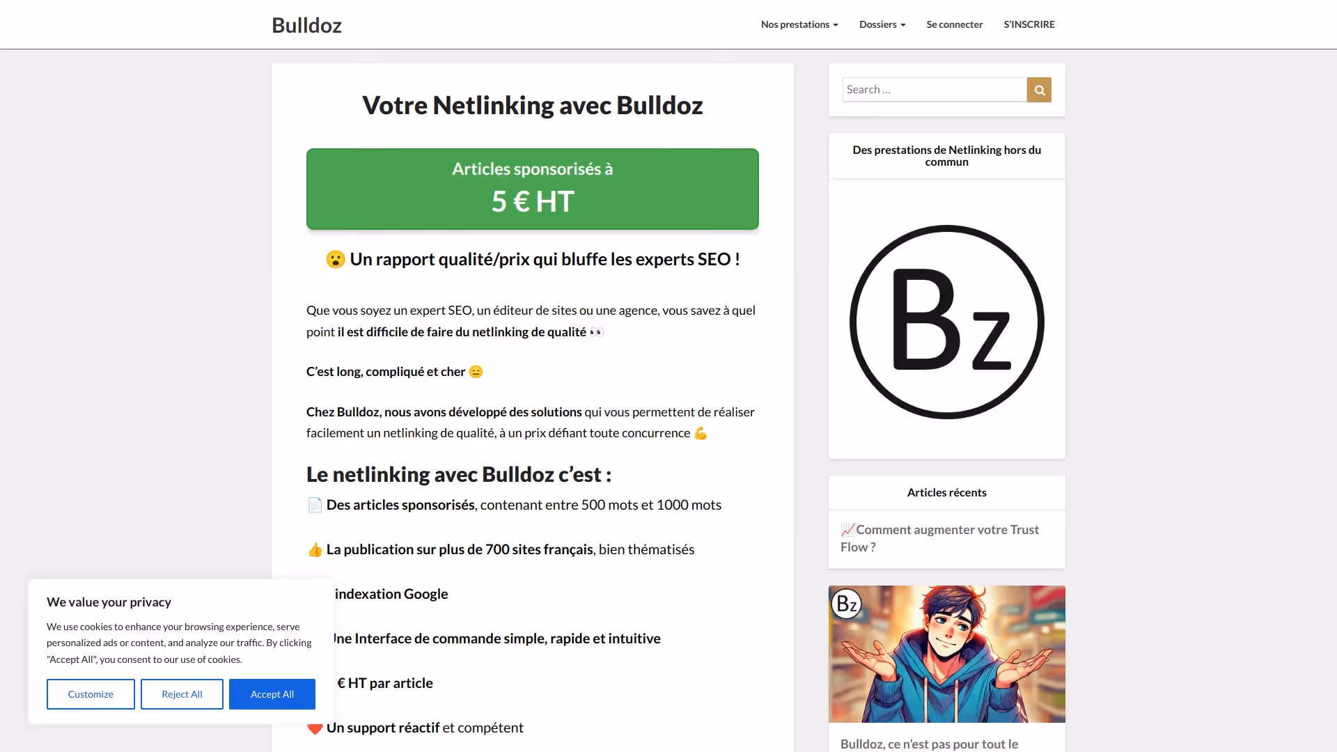 Bulldoz link building platform