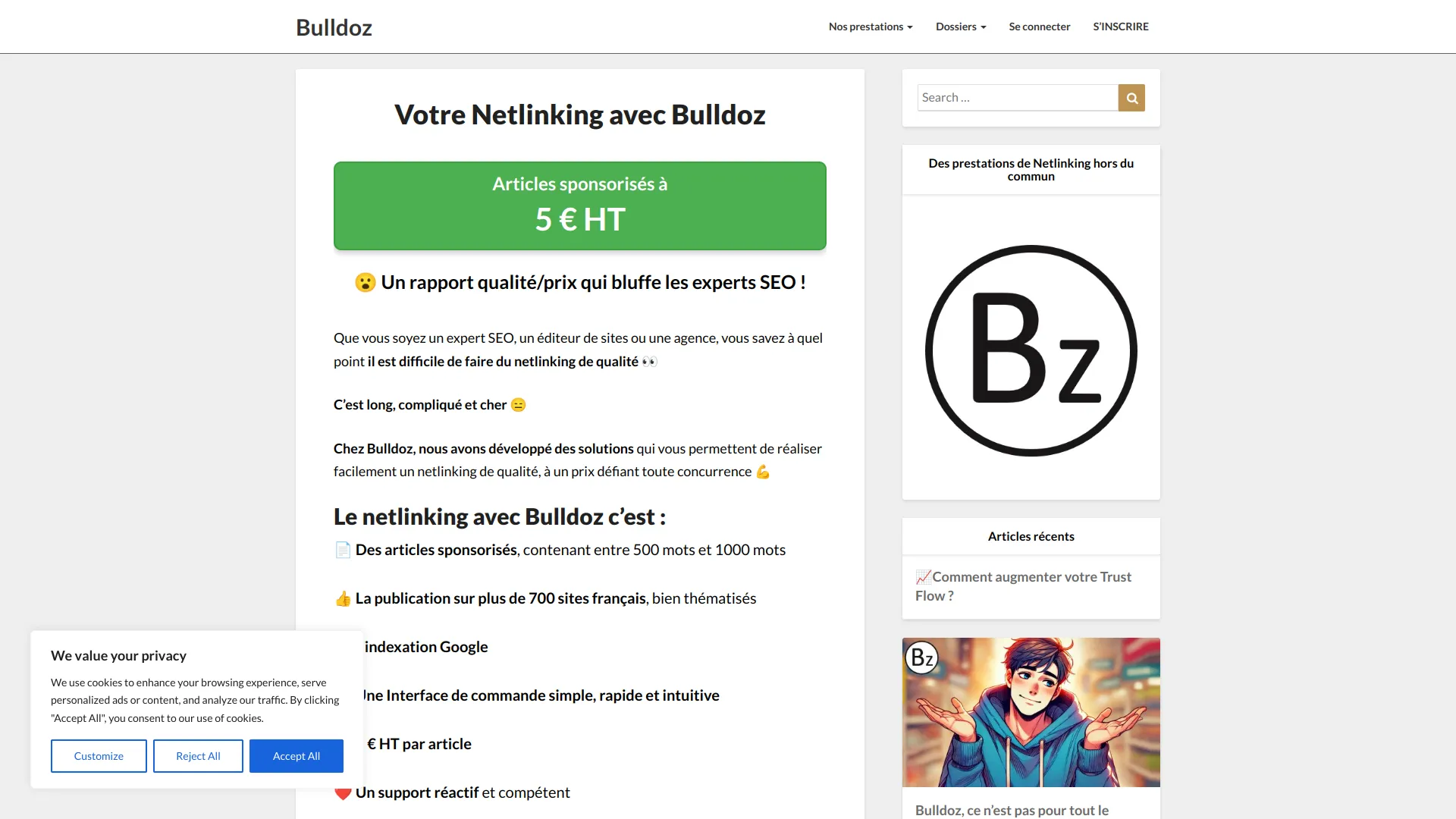 Bulldoz plateforme de netlinking