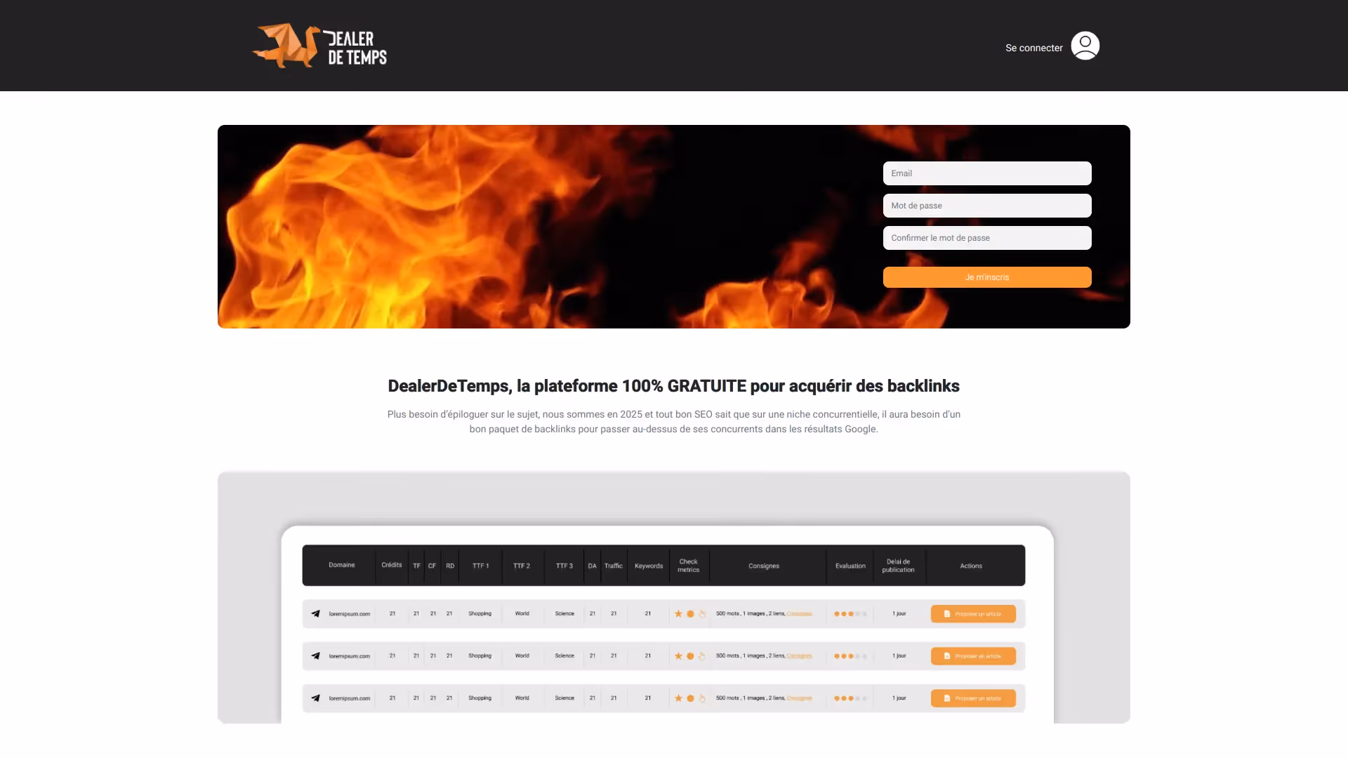 DealerDeTemps link building platform