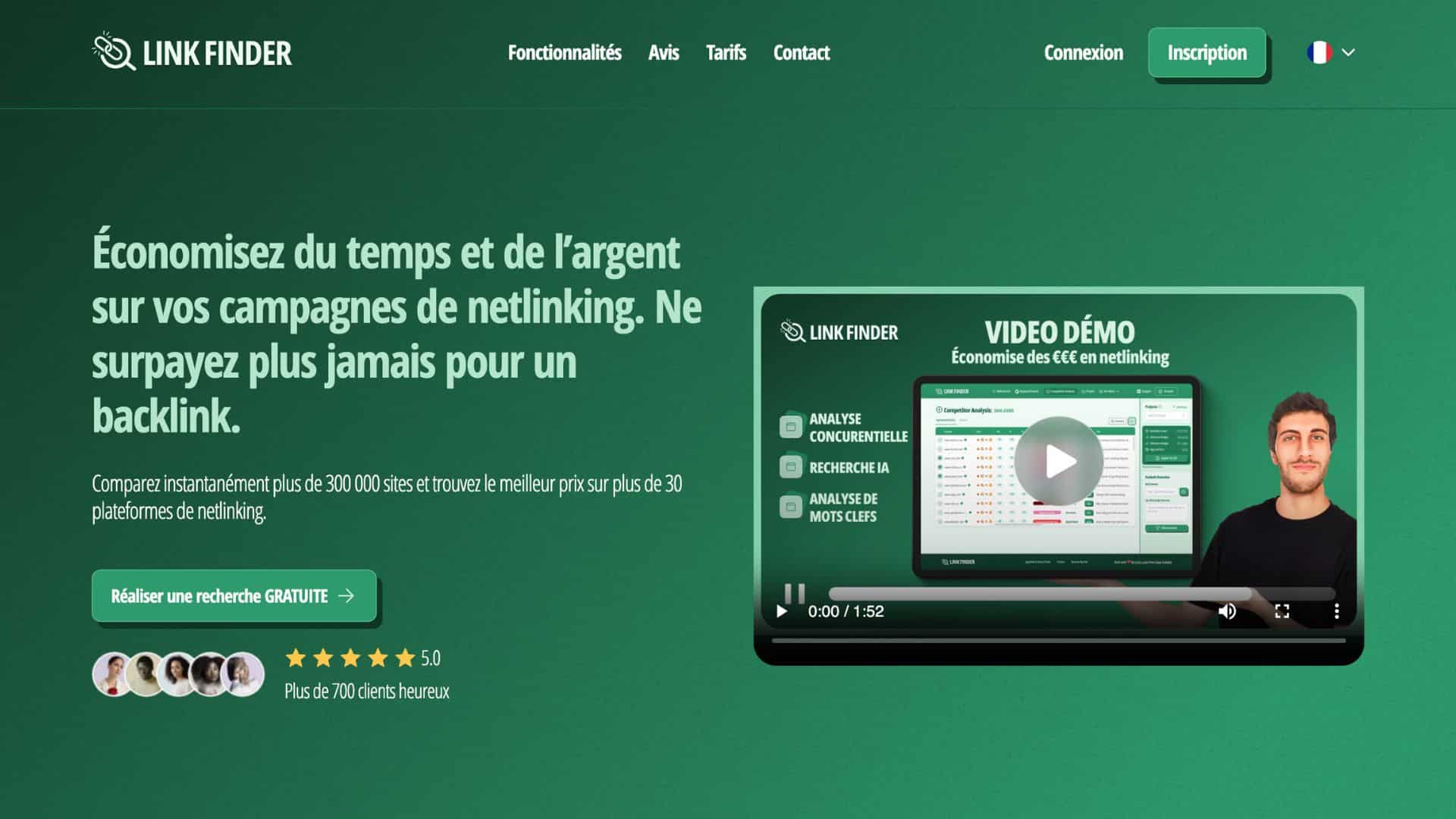 Link Finder plateforme de netlinking